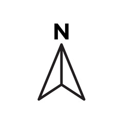 North icon Flat illustration sign