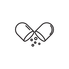 Open Capsule icon Flat illustration sign