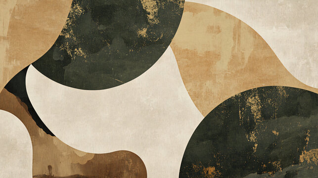 A digital wallpaper with abstract olive patterns and earthy tones.