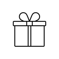 Present gift box icon Flat illustration sign