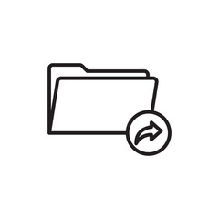 Share folder line icon Flat illustration sign