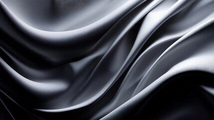Fototapeta premium Elegant Draped Silver Fabric: A Study in Texture and Light