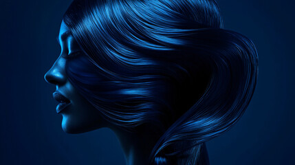 Fototapeta premium A dynamic midnight blue design featuring abstract shapes, glowing streaks, and smooth transitions, perfect for creating vibrant visual content and futuristic branding materials.