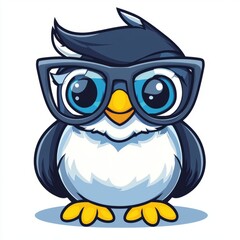 Obraz premium Adorable Penguin Wearing Stylish Glasses