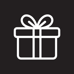 White gift box vector on black background