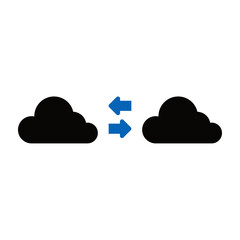 Cloud transfer icon on transparent background