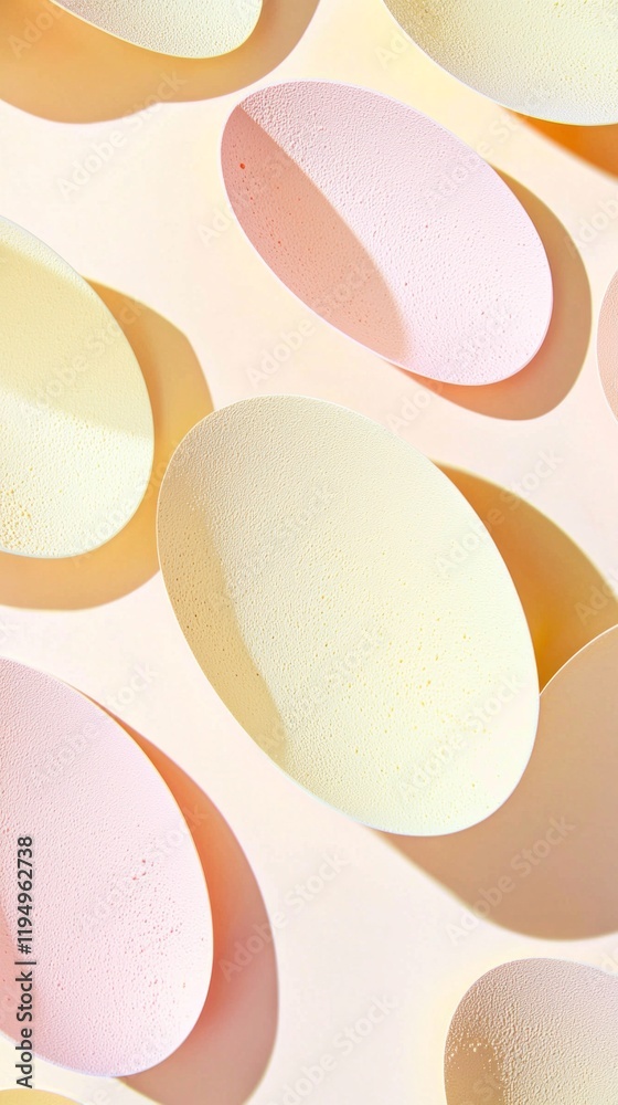 Poster A lovely array of gradient ovals in soft butter yellow shades forms a serene and whimsical composition, inviting viewers to pause and appreciate the beauty of simplicity and color harmony