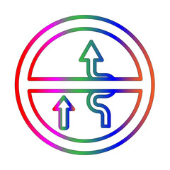 No overtaking line gradient icon