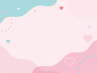 ポップ なバレンタイン・ハート　バナー背景・フレーム