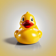 Yellow rubber duck on transparent background cutout, PNG file. Mockup template for artwork design.