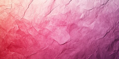 Obraz premium Textured background of crinkled paper featuring a gradient transition from deep red to soft pink with a blank copy space and subtle spotted details.