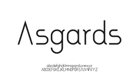 modern geometric sans serif futuristic font alphabet vector set
