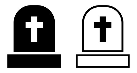 Obraz premium お墓のアイコン 黒