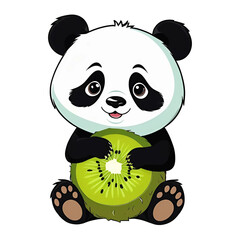 Cartoon style cute panda illustration digital painting for children's book illustration