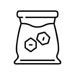 bag of sugar icon, bag of sugar line art - simple line art of bag of sugar, perfect for bag of sugar logos and icons and themed design 