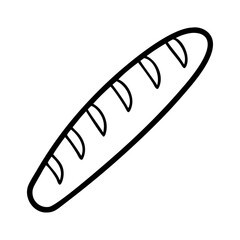 baguette icon, baguette line art - simple line art of baguette, perfect for baguette logos and icons and themed design 