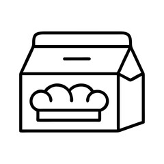 bakery box icon, bakery box line art - simple line art of bakery box, perfect for bakery box logos and icons and themed design 