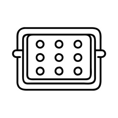 baking tray icon, baking tray line art - simple line art of baking tray, perfect for baking tray logos and icons and themed design 