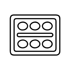 baking tray icon, baking tray line art - simple line art of baking tray, perfect for baking tray logos and icons and themed design 