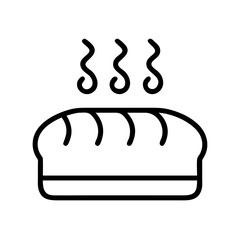 bread loaf with steam icon, bread loaf with steam line art - simple line art of bread loaf with steam, perfect for bread loaf with steam logos and icons and themed design 
