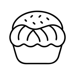 brioche bun icon, brioche bun line art - simple line art of brioche bun, perfect for brioche bun logos and icons and themed design 