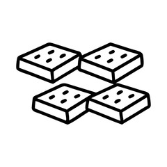 brownie squares icon, brownie squares line art - simple line art of brownie squares, perfect for brownie squares logos and icons and themed design 