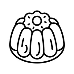 bundt cake icon, bundt cake line art - simple line art of bundt cake, perfect for bundt cake logos and icons and themed design 