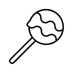 cake pop icon, cake pop line art - simple line art of cake pop, perfect for cake pop logos and icons and themed design 