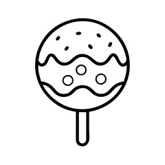 cake pop icon, cake pop line art - simple line art of cake pop, perfect for cake pop logos and icons and themed design 
