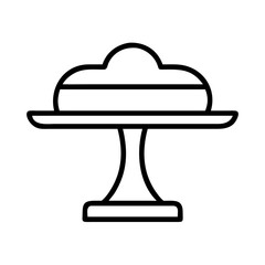 cake stand icon, cake stand line art - simple line art of cake stand, perfect for cake stand logos and icons and themed design 