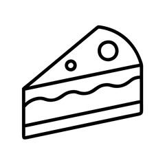 cheesecake slice icon, cheesecake slice line art - simple line art of cheesecake slice, perfect for cheesecake slice logos and icons and themed design 