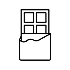 chocolate bar icon, chocolate bar line art - simple line art of chocolate bar, perfect for chocolate bar logos and icons and themed design 