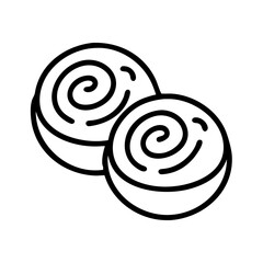 cinnamon rolls icon, cinnamon rolls line art - simple line art of cinnamon rolls, perfect for cinnamon rolls logos and icons and themed design 
