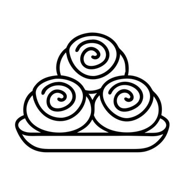 recommend clip art: cinnamon rolls icon, cinnamon rolls line art - simple line art of cinnamon rolls, perfect for cinnamon rolls logos and icons and themed design 