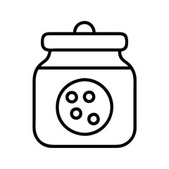cookie jar icon, cookie jar line art - simple line art of cookie jar, perfect for cookie jar logos and icons and themed design 