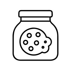 cookie jar icon, cookie jar line art - simple line art of cookie jar, perfect for cookie jar logos and icons and themed design 
