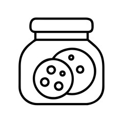 cookie jar icon, cookie jar line art - simple line art of cookie jar, perfect for cookie jar logos and icons and themed design 