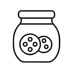 cookie jar icon, cookie jar line art - simple line art of cookie jar, perfect for cookie jar logos and icons and themed design 