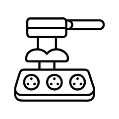 cookie press icon, cookie press line art - simple line art of cookie press, perfect for cookie press logos and icons and themed design 
