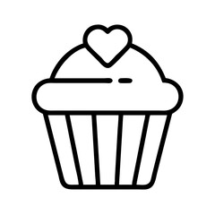 cupcake icon, cupcake line art - simple line art of cupcake, perfect for cupcake logos and icons and themed design 