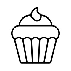 cupcake icon, cupcake line art - simple line art of cupcake, perfect for cupcake logos and icons and themed design 