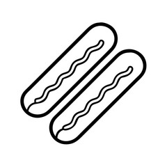 eclairs icon, eclairs line art - simple line art of eclairs, perfect for eclairs logos and icons and themed design 
