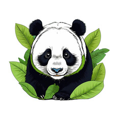 Cartoon style cute panda illustration digital painting for children's book illustration