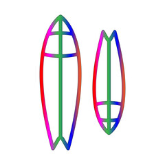 Surfboard line gradient icon