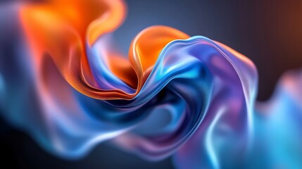 Obraz premium Abstract Swirling Colors: A Symphony of Blue, Orange, and Purple Hues