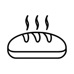 freshly baked bread icon, freshly baked bread line art - simple line art of freshly baked bread, perfect for freshly baked bread logos and icons and themed design 