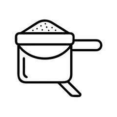 flour sifter icon, flour sifter line art - simple line art of flour sifter, perfect for flour sifter logos and icons and themed design 