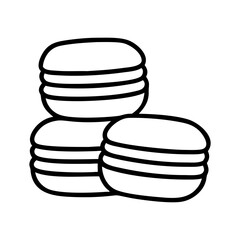 macarons icon, macarons line art - simple line art of macarons, perfect for macarons logos and icons and themed design 