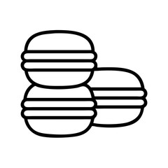 macarons icon, macarons line art - simple line art of macarons, perfect for macarons logos and icons and themed design 