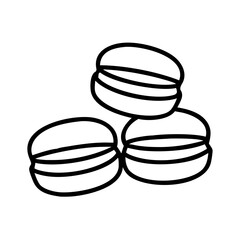 macarons icon, macarons line art - simple line art of macarons, perfect for macarons logos and icons and themed design 